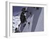 Climbing up a Steep Snow Face, New Zealand-Michael Brown-Framed Photographic Print