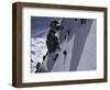 Climbing up a Steep Snow Face, New Zealand-Michael Brown-Framed Photographic Print