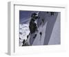 Climbing up a Steep Snow Face, New Zealand-Michael Brown-Framed Photographic Print