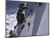 Climbing up a Steep Snow Face, New Zealand-Michael Brown-Mounted Photographic Print