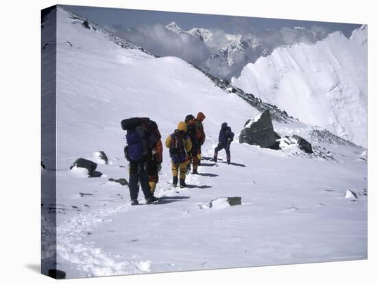 Climbing up Southside of Everest, Nepal-Michael Brown-Stretched Canvas