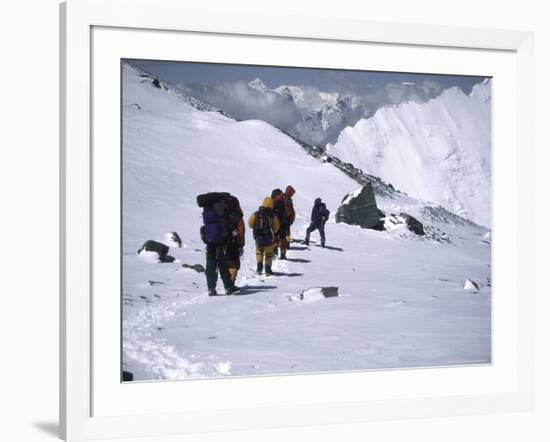 Climbing up Southside of Everest, Nepal-Michael Brown-Framed Photographic Print