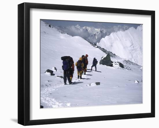 Climbing up Southside of Everest, Nepal-Michael Brown-Framed Photographic Print