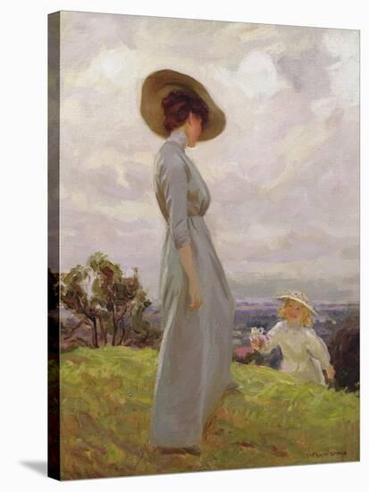 Climbing Up the Hillside-Frederick Stead-Stretched Canvas