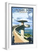 Clingmans Dome - Great Smoky Mountains National Park, TN-Lantern Press-Framed Art Print