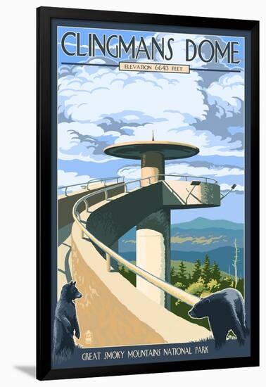 Clingmans Dome - Great Smoky Mountains National Park, TN-Lantern Press-Framed Art Print