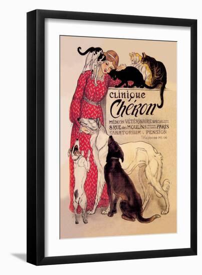 Clinique Cheron, Veterinary Medicine and Hotel-Théophile Alexandre Steinlen-Framed Art Print