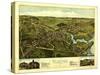 Clinton, Connecticut - Panoramic Map-Lantern Press-Stretched Canvas
