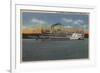 Clinton, IA - View of S.S.President on Miss. River-Lantern Press-Framed Premium Giclee Print