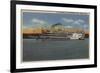 Clinton, IA - View of S.S.President on Miss. River-Lantern Press-Framed Premium Giclee Print