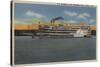 Clinton, IA - View of S.S.President on Miss. River-Lantern Press-Stretched Canvas