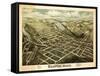 Clinton, Massachusetts - Panoramic Map-Lantern Press-Framed Stretched Canvas