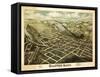 Clinton, Massachusetts - Panoramic Map-Lantern Press-Framed Stretched Canvas