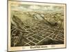 Clinton, Massachusetts - Panoramic Map-Lantern Press-Mounted Art Print