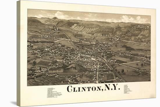 Clinton, New York - Panoramic Map-Lantern Press-Stretched Canvas