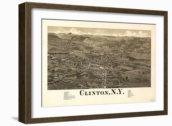 Clinton, New York - Panoramic Map-Lantern Press-Framed Art Print