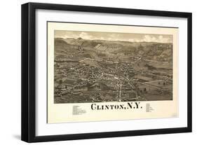 Clinton, New York - Panoramic Map-Lantern Press-Framed Art Print