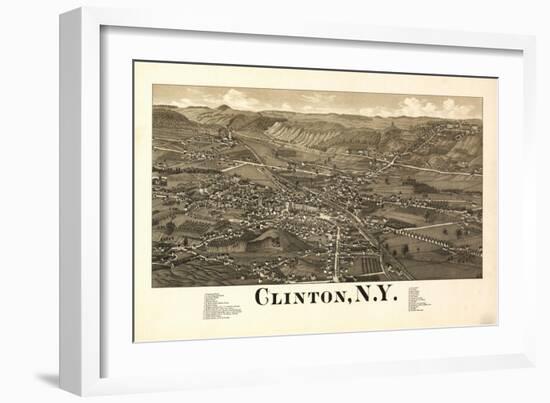 Clinton, New York - Panoramic Map-Lantern Press-Framed Art Print