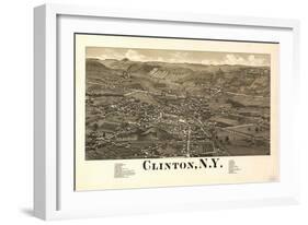 Clinton, New York - Panoramic Map-Lantern Press-Framed Art Print