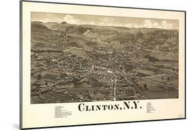 Clinton, New York - Panoramic Map-Lantern Press-Mounted Art Print