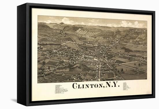 Clinton, New York - Panoramic Map-Lantern Press-Framed Stretched Canvas