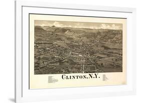 Clinton, New York - Panoramic Map-Lantern Press-Framed Art Print