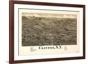 Clinton, New York - Panoramic Map-Lantern Press-Framed Art Print