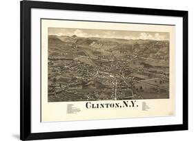 Clinton, New York - Panoramic Map-Lantern Press-Framed Art Print