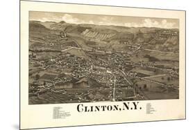Clinton, New York - Panoramic Map-Lantern Press-Mounted Art Print
