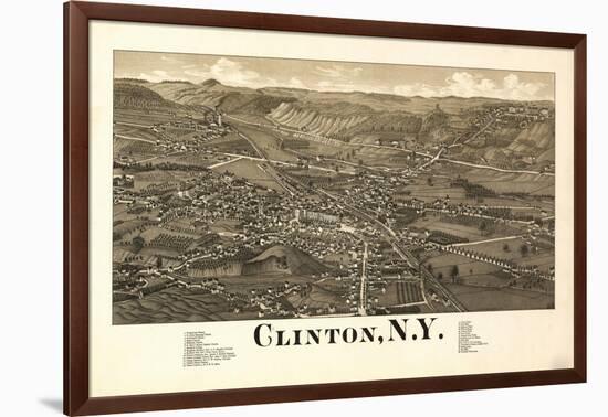 Clinton, New York - Panoramic Map-Lantern Press-Framed Art Print