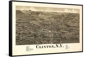 Clinton, New York - Panoramic Map-Lantern Press-Framed Stretched Canvas