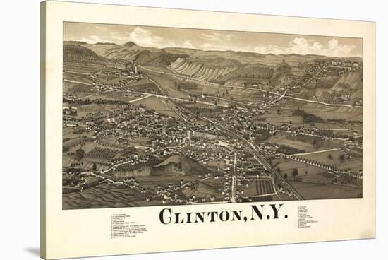 Clinton, New York - Panoramic Map-Lantern Press-Stretched Canvas