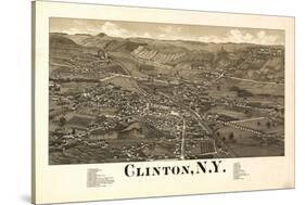 Clinton, New York - Panoramic Map-Lantern Press-Stretched Canvas