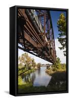 Clinton Presidential Park Bridge, Little Rock, Arkansas, USA-Walter Bibikow-Framed Stretched Canvas