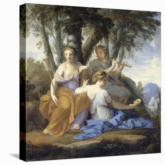 Clio, Euterpe et Thalie-Eustache Le Sueur-Stretched Canvas