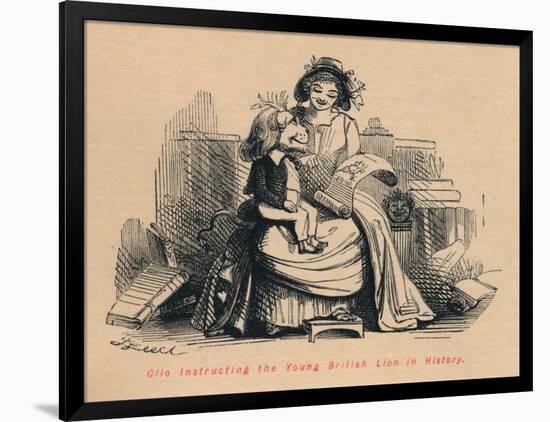 'Clio instructing the Young British Lion in History', c1860, (c1860)-John Leech-Framed Giclee Print