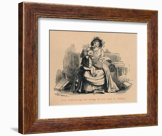 'Clio instructing the Young British Lion in History', c1860, (c1860)-John Leech-Framed Giclee Print