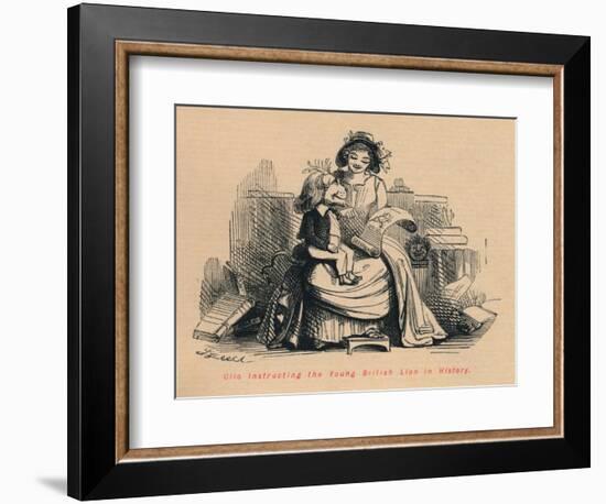 'Clio instructing the Young British Lion in History', c1860, (c1860)-John Leech-Framed Giclee Print