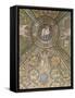 Clipeus with Mystic Lamb Being Supported by Four Angels and Nature Motifs-null-Framed Stretched Canvas