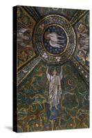 Clipeus with Mystic Lamb Supported by Four Angels and Nature Motifs, Mosaic-null-Stretched Canvas