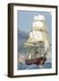 Clipper. 19Th Century. Colored Engraving.-Tarker-Framed Giclee Print