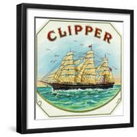 Clipper Brand Cigar Box Label, Nautical-Lantern Press-Framed Art Print