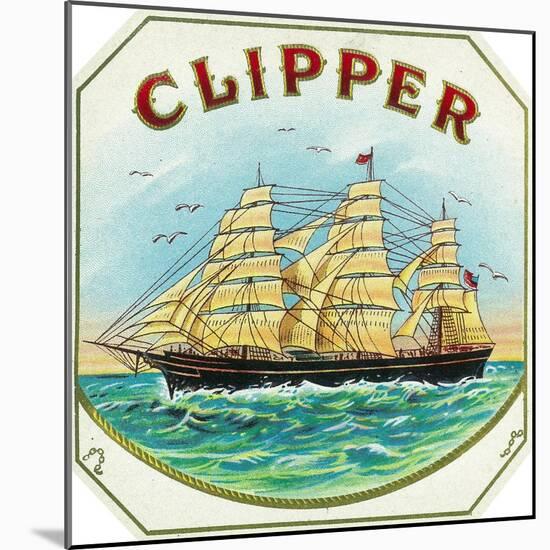 Clipper Brand Cigar Box Label, Nautical-Lantern Press-Mounted Art Print