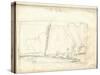 Clipper of Argenteuil Tacking (Pencil on Paper)-Claude Monet-Stretched Canvas