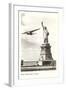 Clipper Passing Statue of Liberty, New York City-null-Framed Art Print