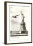 Clipper Passing Statue of Liberty, New York City-null-Framed Art Print