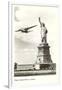 Clipper Passing Statue of Liberty, New York City-null-Framed Art Print