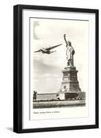 Clipper Passing Statue of Liberty, New York City-null-Framed Art Print