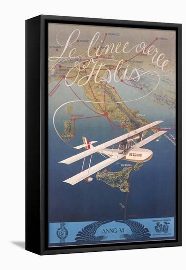 Clipper Plane over Italy-null-Framed Stretched Canvas
