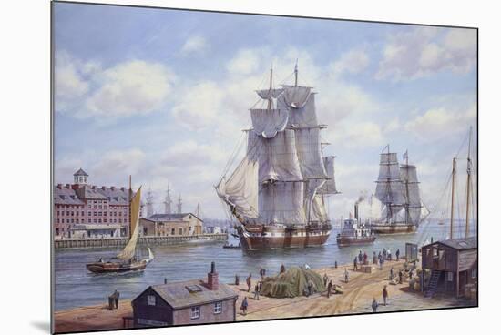 Clipper "Reindeer" Old Boston-Roy Cross-Mounted Giclee Print